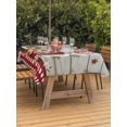 thumbnail image 2 of Outdoor Tablecloth with Umbrella Hole and Zipper, Christmas Rectangle Table Cloth 60x102 Inch Waterproof Tablecloth, Xmas Ice Cream Snowflakes Needles Wooden Grain Picnic Table Cover for Patio, 2 of 7