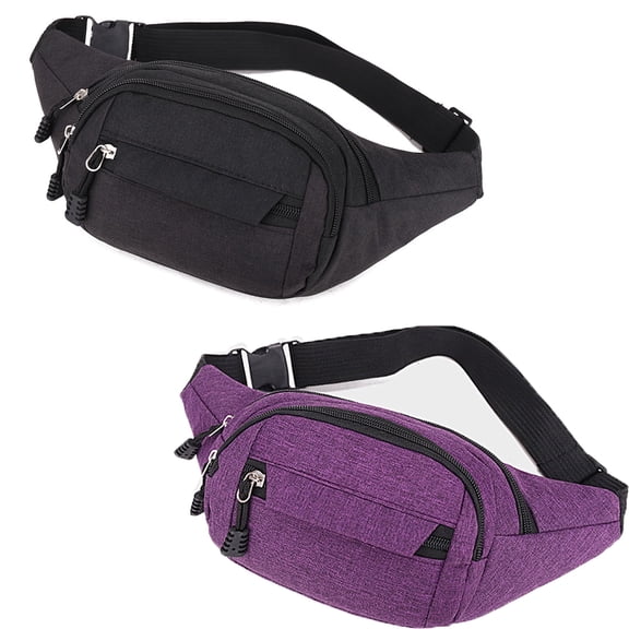 Fanny Packs for Men and Women Waist Bag with 3-Zipper Pockets Bum Bag Waist Pack Water Resistant Sports Waist Pack Bag Bum Bag for Running,Travel,Walking,Hiking color*2