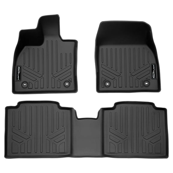 SMARTLINER All Weather Protection Custom Fit Black 2 Row Floor Mat Liner Set Compatible With 2023-2024 Lexus RZ