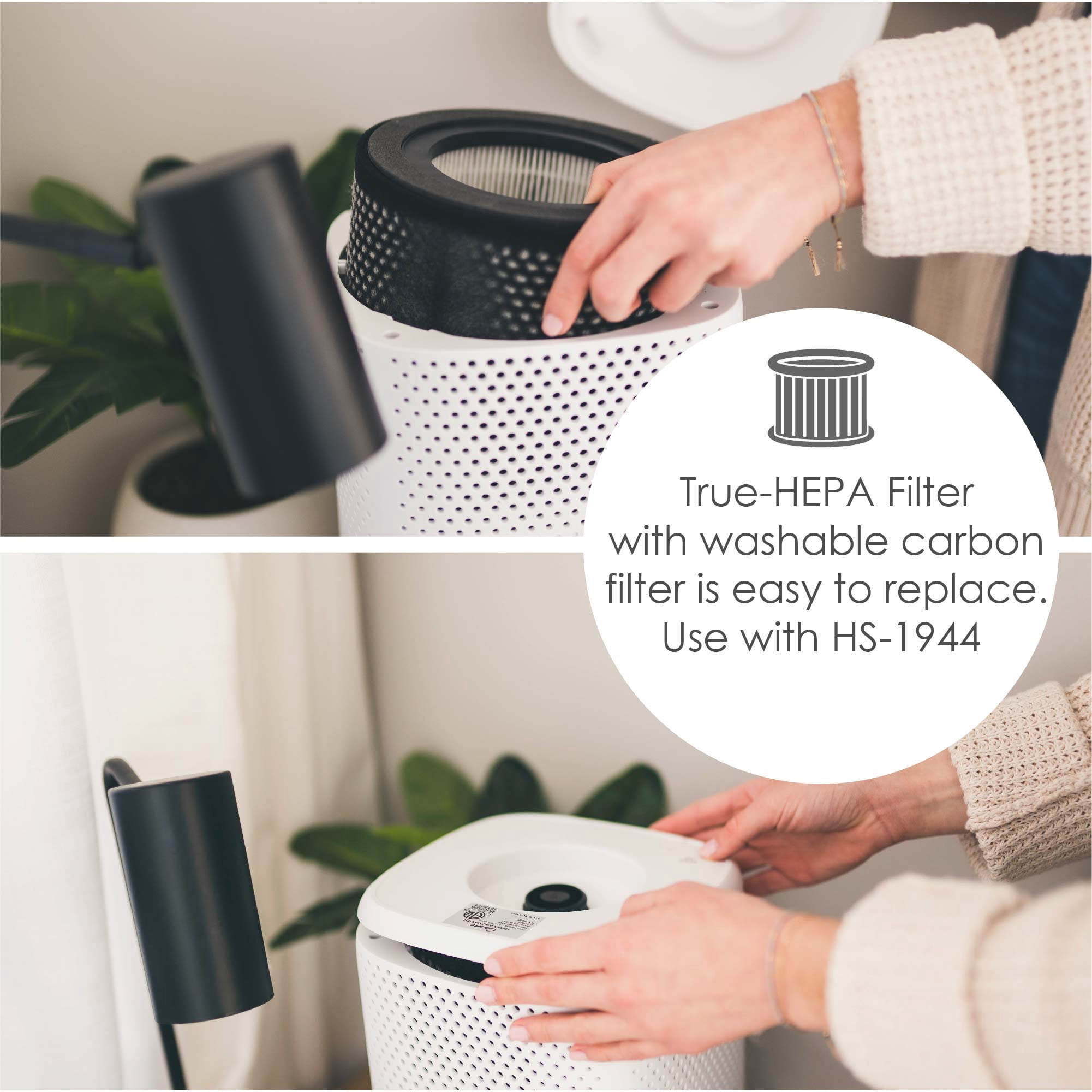 Crane Air Purifier with True HEPA Filter – Quiet, Compact, and Powerful Air Cleaning for Home, Bedroom, and Office, EE-5067
