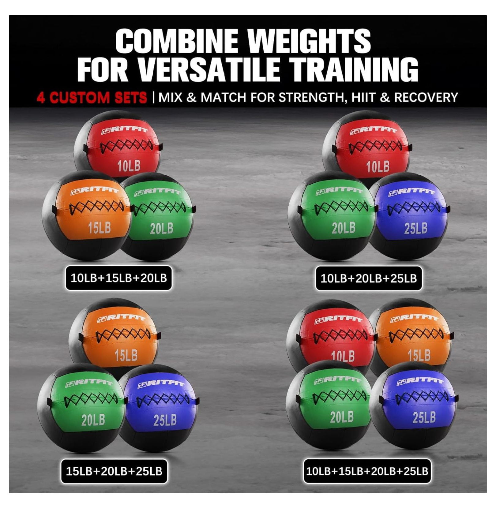 Medicine Ball for Exercise - Weighted Wall Balls for Slam Balls, CrossFit, & Gym - Soft PU Leather Fitness Ball for Strength Training (5-30 lbs)