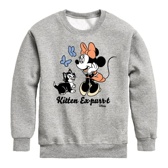 Disney - Minnie Mouse - Kitten Expurrt - Youth Crewneck Fleece Sweatshirt