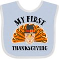 thumbnail image 3 of Inktastic My First Thanksgiving Cute Turkey Pilgrim Hat Boys or Girls Baby Bib, 3 of 4