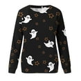 thumbnail image 5 of WXLWZYWL Halloween Sweatshirts for Women Long Sleeve Shirts Crewneck Bat Pumpkin Ghost Witch Printed Loose Casual Pullover Tee Tops Hoodie Fall Clothes 2024, 5 of 5