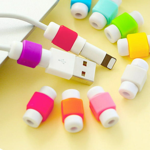 5PCS USB Data Cable Protector Anti Break Cover Sleeve Protective Cord  Compatible for iPhone Charging Cable Color Random 