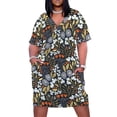 thumbnail image 1 of Vestido de noche con bolsillos sueltos y flores silvestres verdes y azules, elegante y chic, para mujer, promoción de vestidos de verano para mujer., 1 of 6