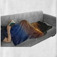 thumbnail image 6 of Landscape Soft Flannel Fleece Blanket, City at Night Time Twilight Skyline Panoramic View over Mountaintop Print, Cozy Plush for Indoor and Outdoor Use, 50" x 70", Brown Orange Blue, by Ambesonne, 6 of 6