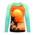 thumbnail image 6 of Glisme Toddler Girls Beach T-Shirt Coconut Tree Print Long Sleeve Crew Neck Fall Casual Girls Tees Size 3-4 Years, 6 of 6
