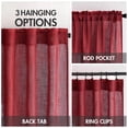 thumbnail image 3 of Cortinas MIULEE de lino rojo burdeos de 244 cm de largo para dormitorio y sala de estar, 3 of 7