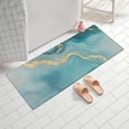 thumbnail image 2 of Blue Gold Marble Pattern Bathroom Rugs Mat,Non Slip Microfiber Bathroom Rug,Rubber Backing,Soft Bathroom Mats for Bathroom Floor,Tub and Shower,60x24in(150x60cm), 2 of 5