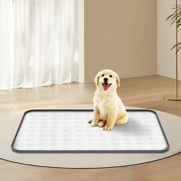 Keyohome Silicone Pee Pad Holder for Floor Protection Leak Proof Foldable Puppy Potty Training Pad Holder With Raised Edge for Home Travel