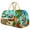 beach blue, variant on Camping Fishing Quilted Duffle Bag, Custom Colorful Floral Van Travel Weekend Bag, Carry-On Overnight Luggage Bags Gym Tote (kittens and flowers beige)