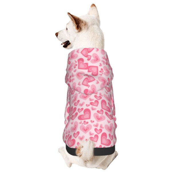 Balery pink heart Sudadera con Capucha para Perros Pequeños – Ropa para Mascotas, Disfraz para Perros y Gatos, Ideal para Fiestas y Cosplay-Large