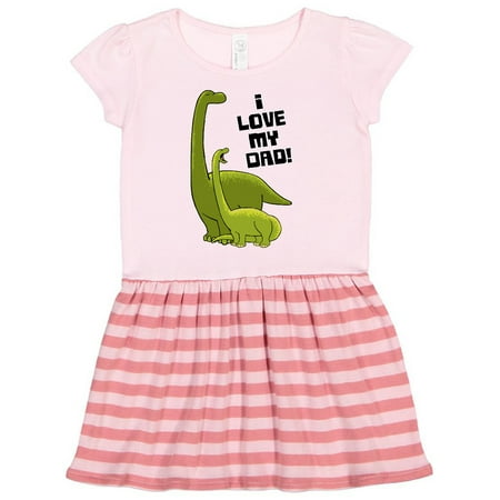 

Inktastic I Love my Dad with Baby and Daddy Brontosauruses Gift Toddler Girl Dress