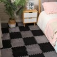 thumbnail image 2 of Milk Velvet Patchwork Rugs, Plush Puzzle Foam Floor Mat, Puzzle Floor Mat Tiles, Carpet Tiles with Padding, Anti-Slip Rug Puzzle Mats for Floor (Coffee,20pcs), 2 of 7