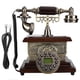 thumbnail image 2 of Teléfono fijo con cable con dial giratorio y timbre de metal clásico teléfono decorativo de resina con dial giratorio sin necesidad de alimentación externa para el, 2 of 8