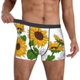thumbnail image 2 of Salouo Plump Sunflower And Sketch Print Men's Boxer Briefs,Breathable Underwear Elastic Waistband Briefs for Men -Medium, 2 of 8