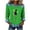 #0017-Green, variant on Pincandy Women's St. Patrick's Day Irish Print Round Neck Drop Shoulder Fleece Long Sleeve Sweatshirt