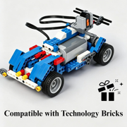 Servo Motor Function Accessories, Set of 2 Remote Control Power Function Accessories, Servo Electric Motors Blocks, Compatible with Lego Building Block Models