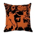 thumbnail image 3 of 4Pack Halloween Throw Pillow Covers for Halloween Decor Linen Sofa Throw Cushion Cover for Halloween Party Home Decoration, 18"x18", 3 of 5