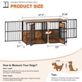 thumbnail image 3 of Wooden Dog Crate Furniture, Large Dog Kennel with Storage Top, Indoor Pet Cage, 3 of 7
