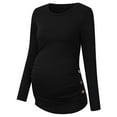 thumbnail image 2 of Sherrylily Maternity Shirt Side Button and Ruched Tunic Tops Long Sleeve T-Shirts, 2 of 2