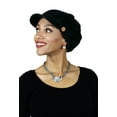 thumbnail image 2 of Brianna Newsboy Cap for Women Cancer Headwear Chemo Hat Cabbie Ladies Head Coverings Corduroy (Black), 2 of 3