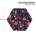 thumbnail image 2 of Honeii Dancing Skeletons Floral Garden print Leather Coaster Set of 4, ideal for safeguarding your furniture from drinks spills and effortless cleanup-Hexagon, 2 of 6