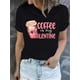 thumbnail image 1 of Valentine's Coffee Short Sleeve T-shirts, Crew Neck Casual Top for Summer & Spring, Women's Clothing, 1 of 6