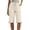 15# Beige, variant on Linen Capri Pants Women Drawstring Elastic Waist Side Pockets Knee Length Casual Summer Shorts Tie Hem Bermuda Trousers
