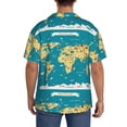 thumbnail image 3 of Kdxio Men'S Hawaiian Shirt For Men Short Sleeve Shirt World Map With Landmarks Summer Casual Holiday Beach Button Down T-Shirts, 3 of 5