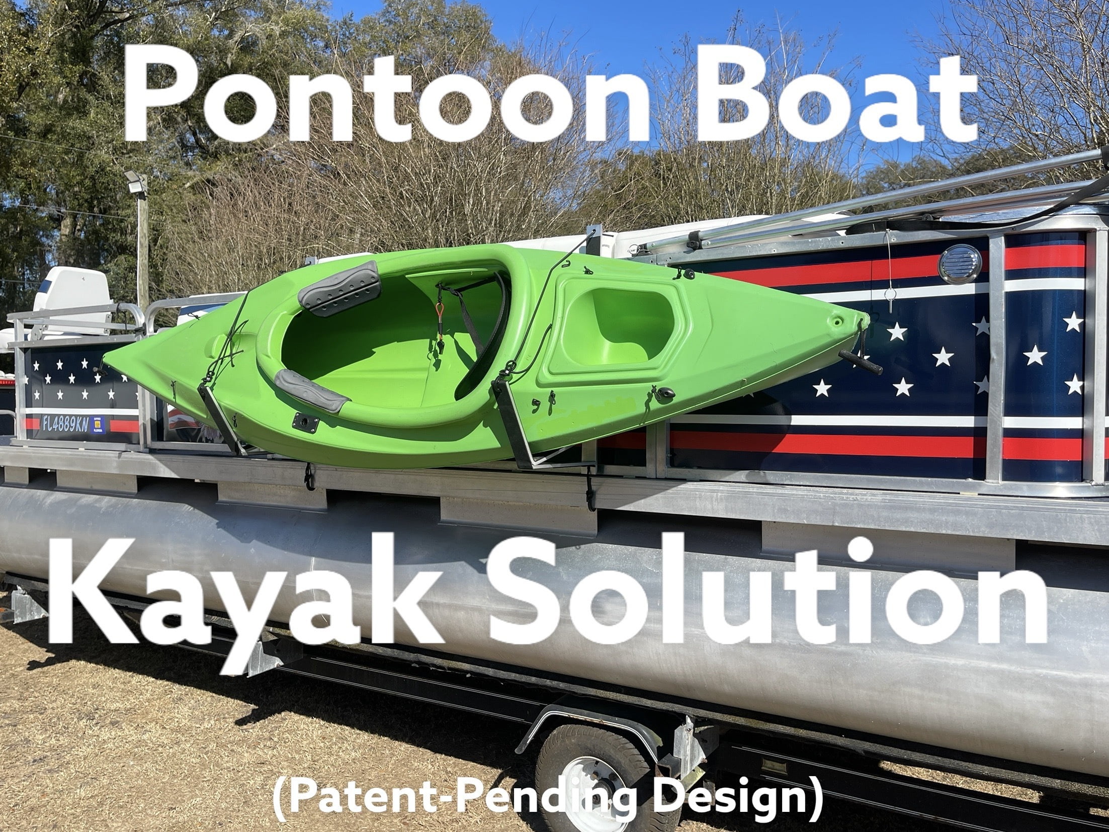 Pontoon Boat Kayak Solution with Storage Rack