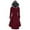 Wine, variant on UJNDER Women's Plus Size Asymmetric Hooded Long Drap Buttons Coat Jackets for Women Wine XL