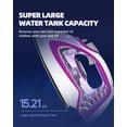 thumbnail image 5 of Steam Iron for Clothes, 1750W  Heating with  Steam, 15.21oz/450ml Large Water , Ceramic Soleplate, Anti-Drip, Self-Cleaning, 3-Way Auto Shut Off for  Laundry, 5 of 6