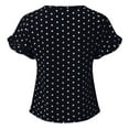 thumbnail image 4 of Pxiakgy t shirts for women Women's Summer Polka Dot Daily Shirt V-neck Petal Sleeves Casual Tops Blouse Womens t shirts Black + L, 4 of 8