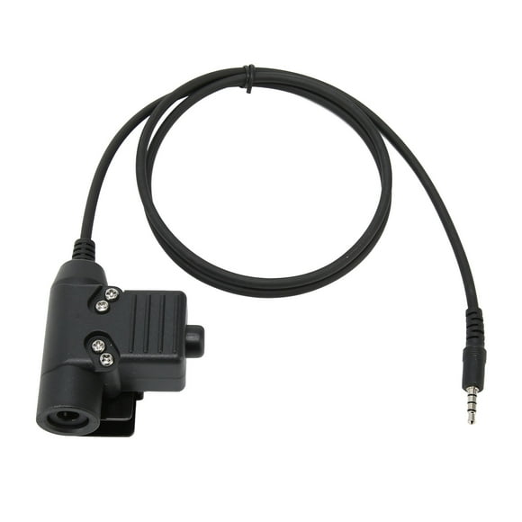 Adaptador de walkie talkie Cable de auriculares, Radio Walkie Talkie Auriculares Adaptador PTT Cable de auriculares PTT Conector de walkie talkie Durabilidad extendida Jadeshay A