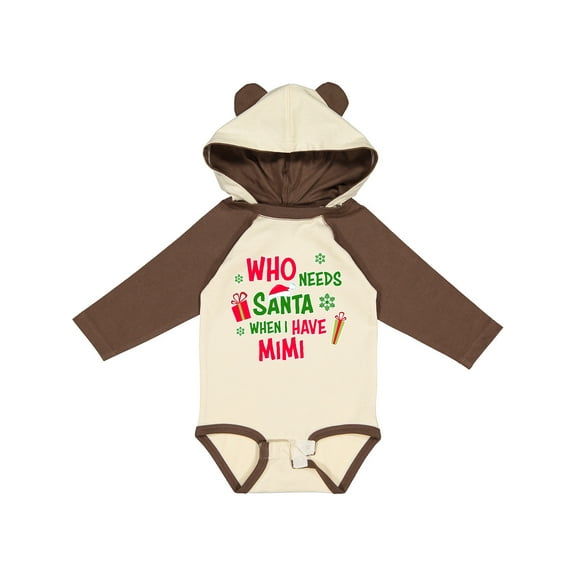 Inktastic Who Needs Santa when I Have Mimi Boys or Girls Long Sleeve Baby Bodysuit
