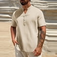 thumbnail image 1 of pstuiky Camisas suaves de manga larga para hombre, Camisas de manga larga con cuello alto y botones sólidos para hombre top de hombre s, 1 of 8