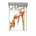thumbnail image 2 of Floral Bedding Set with Sheet & Covers, Exotic Tropical Flowers on Branch Colorful Nature Jungle Garden Theme Image Print, Printed Bedroom Decor 2 Shams, 4 Sizes, Green Orange, by Ambesonne, 2 of 3
