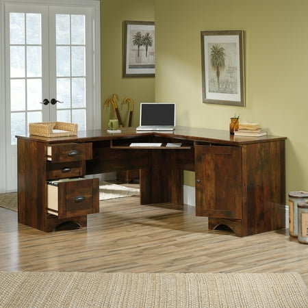 Corner L Shaped Computer Desk Sauder Harbor View Curado Wood Sauder Harbor View Curado Wood
