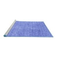 thumbnail image 2 of Ahgly Company Machine Washable Indoor Round Abstract Blue Contemporary Area Rugs, 3' Round, 2 of 4