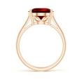 thumbnail image 2 of ANGARA Lab Grown 6 Ct Oval Solitaire Ruby Cocktail Ring for Women in 14K Rose Gold (Size-12x10mm) | July Birthstone, Birthday, Anniversary, Jewelry Gift for Women | Lab-Grown Ruby Ring, 2 of 8