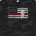thumbnail image 4 of Inktastic Firefighter Red Line Flag Fireman Boys or Girls Toddler T-Shirt, 4 of 5