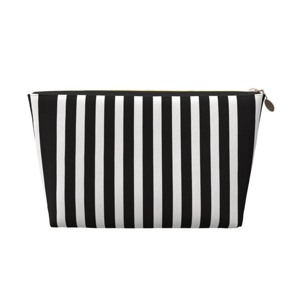 Black And White Stripes Small Purse Organizer Zipper Cosmetic Handbag Tote Pouch For Women