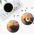 thumbnail image 5 of Disketp Lighthouse At Sunset Coast Funny Coasters,6 Pcs Leather Coasters with Holder, Perfect Housewarming Hostess Gifts,Protect Furniture from Water Marks Scratch and Damage,Round Shape, 5 of 7