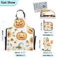 thumbnail image 3 of Sunflowers Leaves Pumpkins Halloween Apron Set with Oven Mitts Pot Holders Set of 5 Kitchen Stuff Accessories, 3 of 6