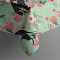 thumbnail image 3 of Rottweiler with Pioneer Flower Rectangle Tablecloth 60"x120",Waterproof Polyester Rectangle Table Cloth, Wipeable Spillproof Polyester Tablecloth for Dining, Camping, Indoor and Outdoor, 3 of 6