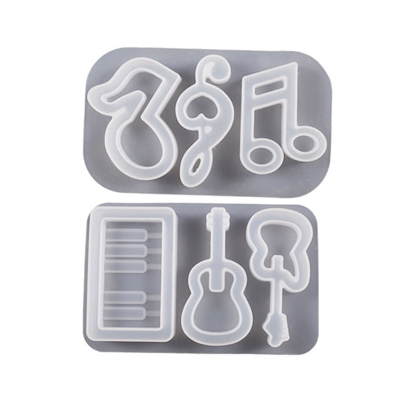 UNTERING Instrument Note Quicksand Silicone Mold Resin Shaker Mold Pendant Keychain Jewelry Making Tools Craft Supplies