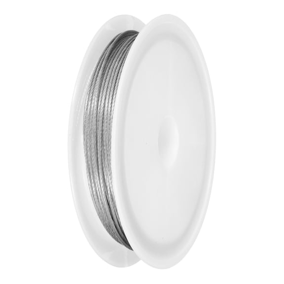 13FT (4m) 0.039inch (1mm) 7-Strand Bead String Wire, Stainless Steel Nylon Coated Bead Cord Stringing Wire for Jewelry Bracelet Beading Making, Silver
