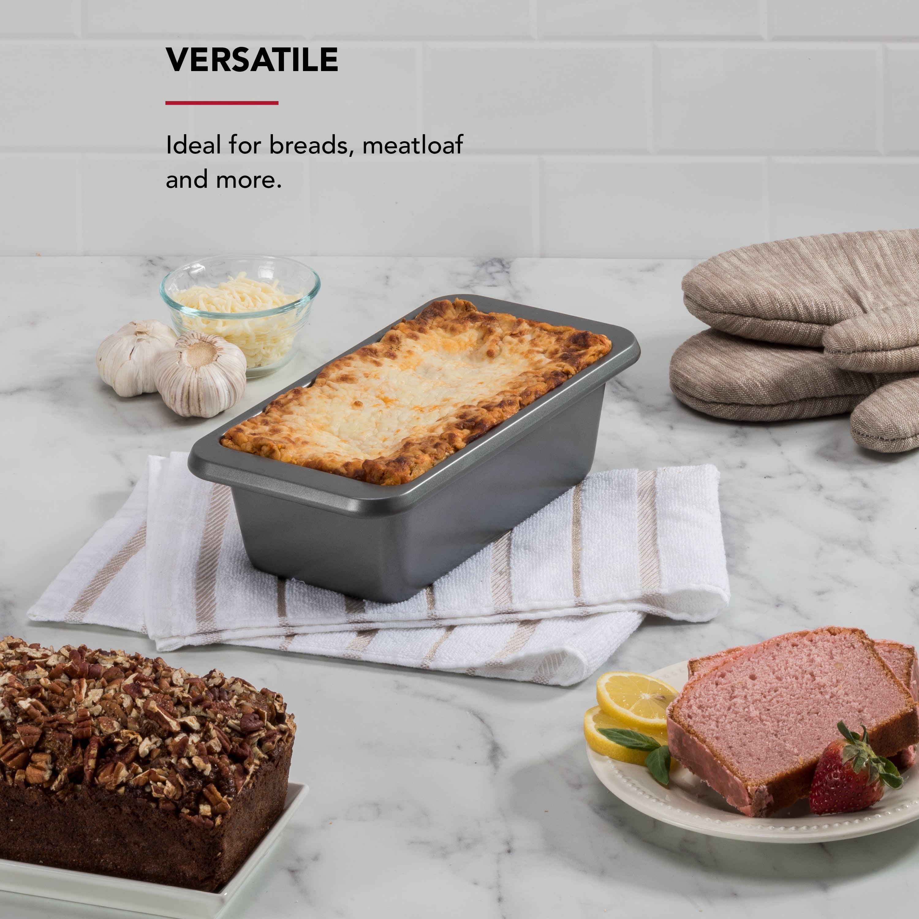 KitchenAid Nonstick Aluminized Steel Nonstick 9x5-inch Bread Loaf Pan, Contour Silver